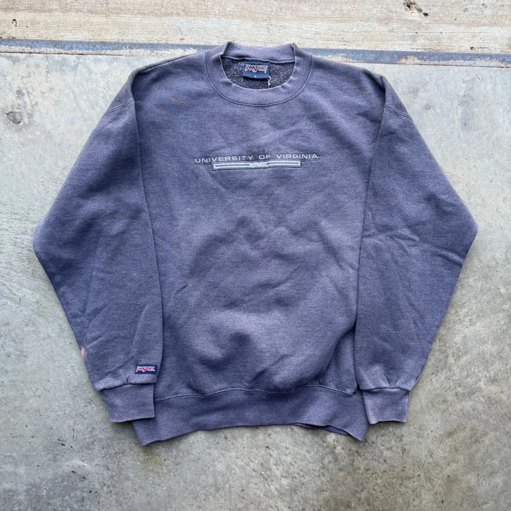 Vintage JanSport University of Virginia UVA Sweatshirt Navy Blue Mens Large